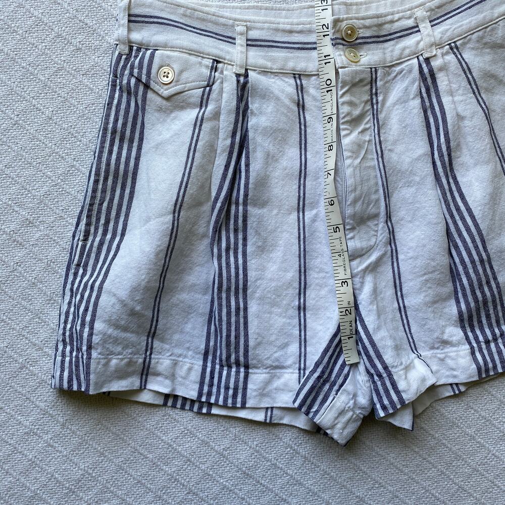Polo by Ralph Lauren White Shorts with Navy Vertical Stripes - Picture 9 of 10